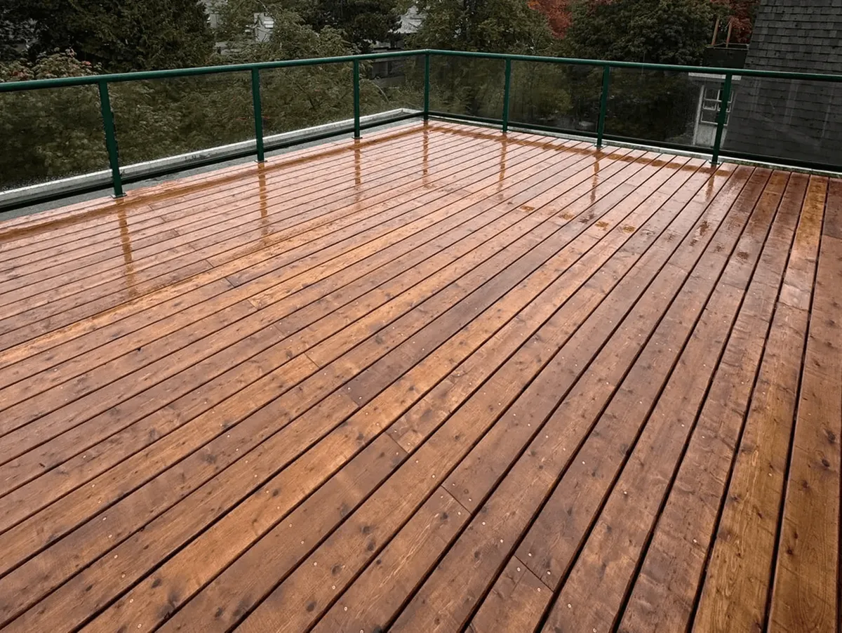 Large cedar deck