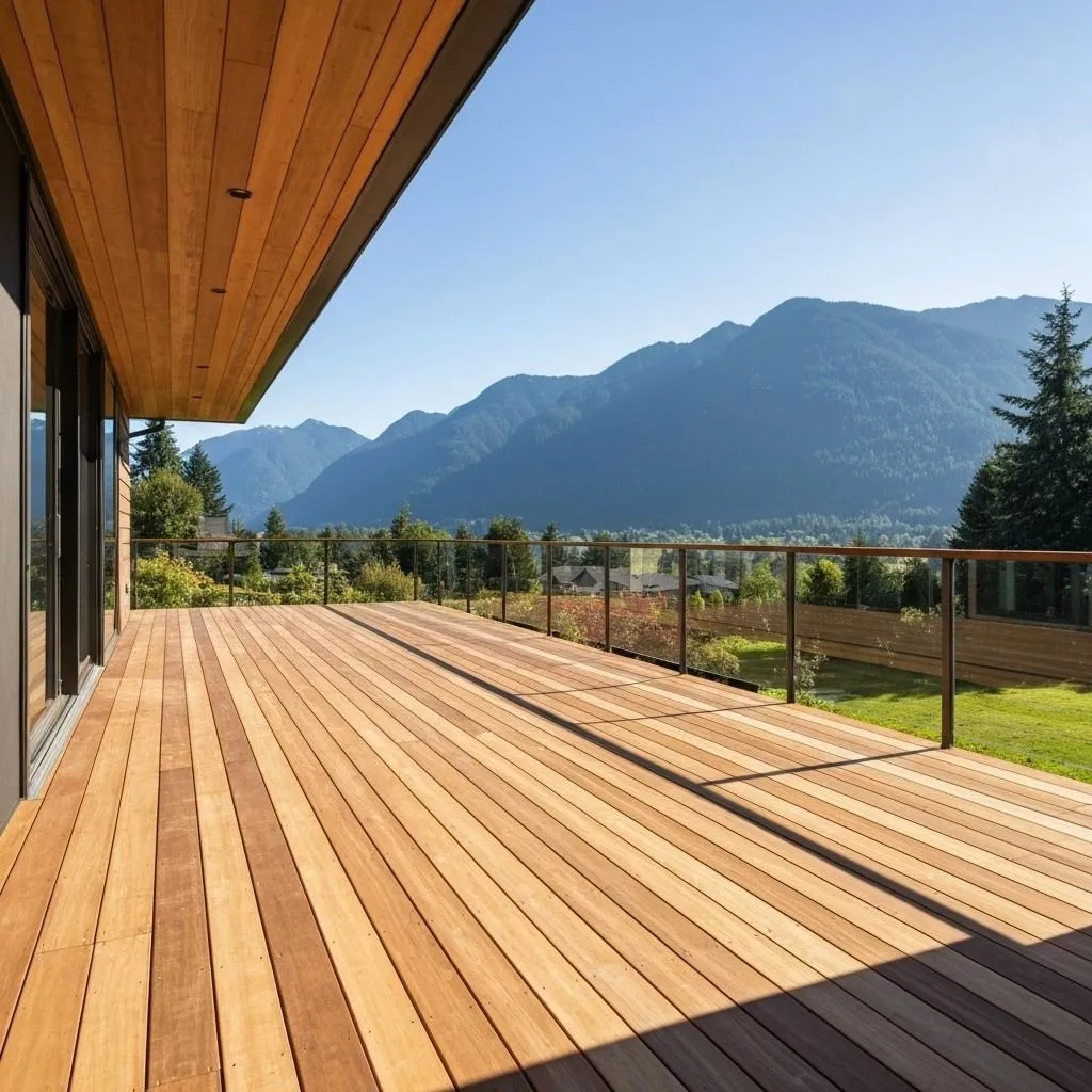 Custom cedar deck construction by 3 Views Property Services in Vancouver